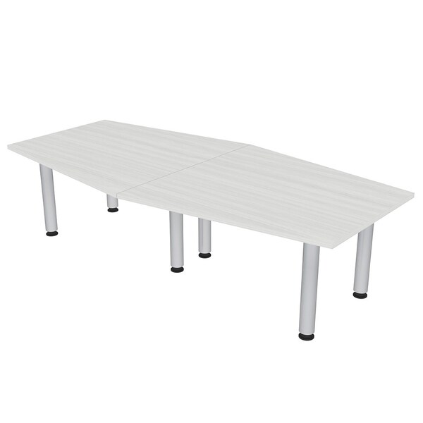 45 in W, 96 in L, 29 in H, Engineered Wood Top, White